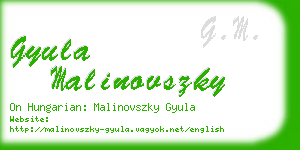 gyula malinovszky business card